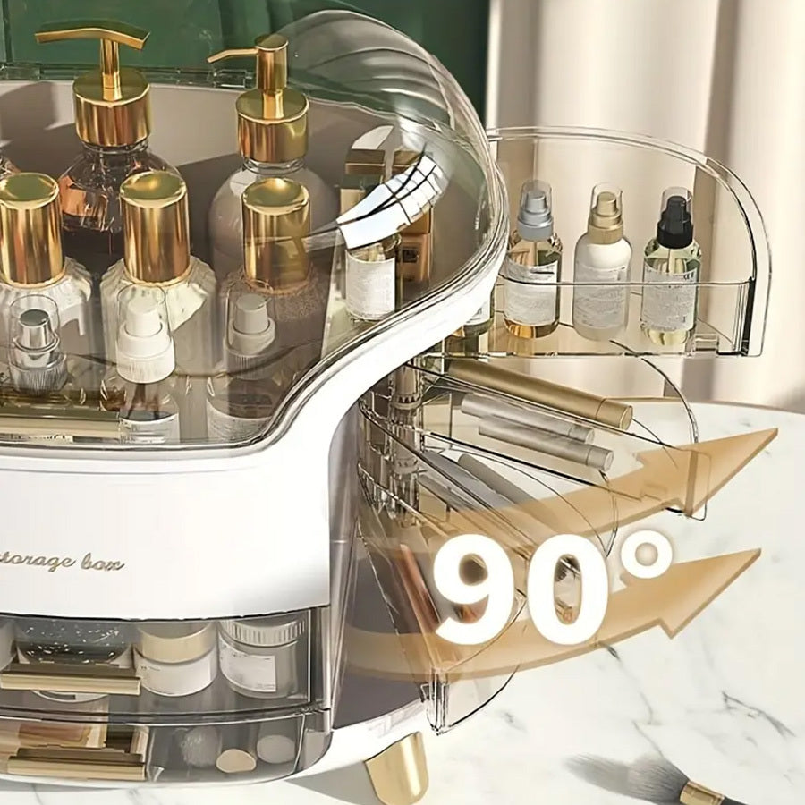 Organizer Trucco e Gioielli Grande Capacità con Cassetti – Contenitore Cosmetici Autosufficiente, Antipolvere, Multi-Livello per Prodotti di Bellezza, Skincare e Materiale Artistico