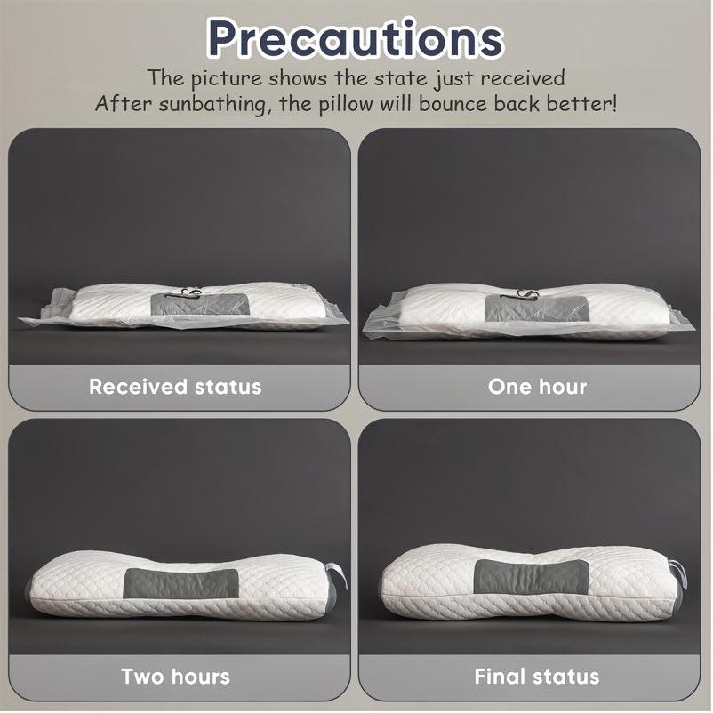 Buy 1 Get 1 Free: 2 Soft Woven Neck Massage Couple Pillows - Adjustable Ergonomic Orthotic Profile Support, High-Quality Pillow Core, Detachable Pillowcase for Sleeping Comfort