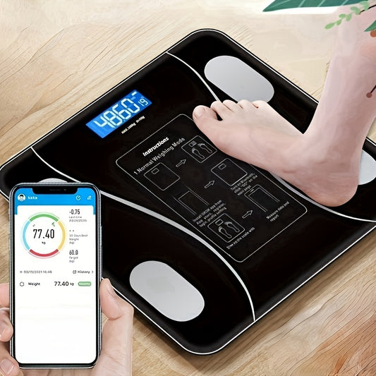 Bilancia Digitale Smart UAEIUI da Bagno – Wireless a Batterie, con Monitoraggio della Massa Grassa, per Donna e Uomo, Uso Domestico