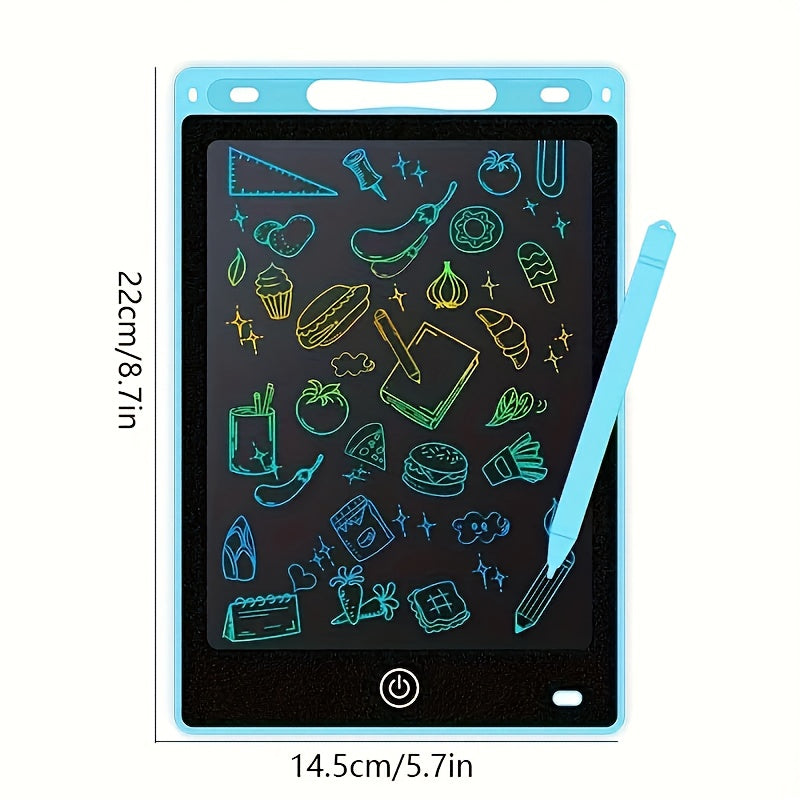 Tablet da Scrittura LCD 21,59 cm con Schermo Colorato e Stilo – Gioco Educativo, Batteria Inclusa, Strumento Interattivo di Apprendimento, Design Divertente e Resistente