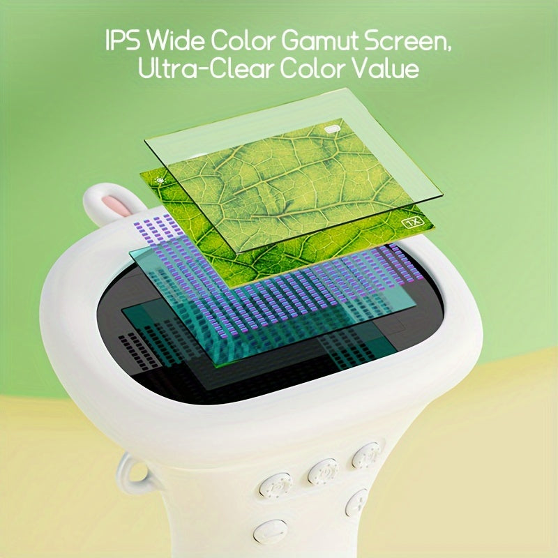 Microscopio Digitale per Bambini FYDEE – Portatile a Mano con Schermo LCD 8,89 cm, Ricaricabile USB, Ingrandimento 10X, 4 Modalità Colore (Bianco/Blu/Verde/Giallo), Giocattolo Scientifico Educativo, Regalo Compleanno