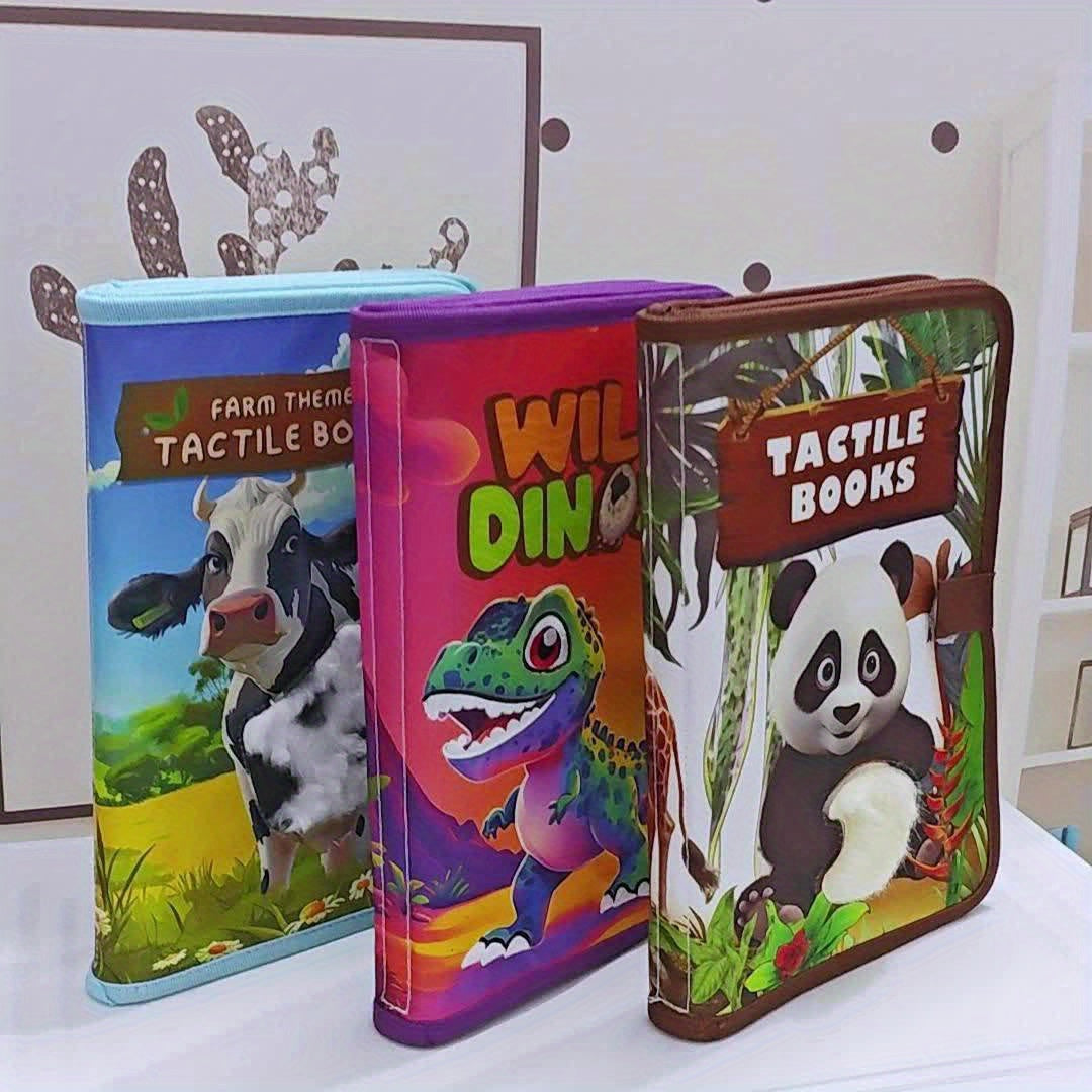 Libri Tattili per Bambini – Animali Interattivi per Sviluppo Sensoriale, Cognizione Animale e Puzzle, Regalo di Pasqua per Bambini e Bambine