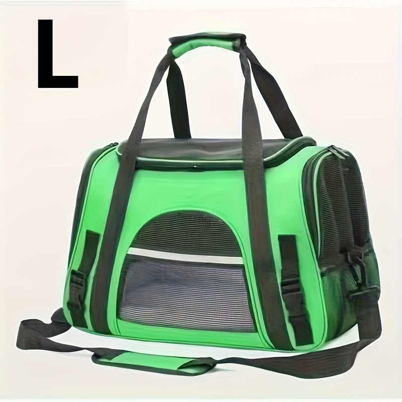 Trasportino Gatto Portatile con Materassino – Grande Capacità, Tasche Traspiranti, Chiusura con Cerniera, Imbottitura Morbida, Cinghie Sicure per Auto e Esterno