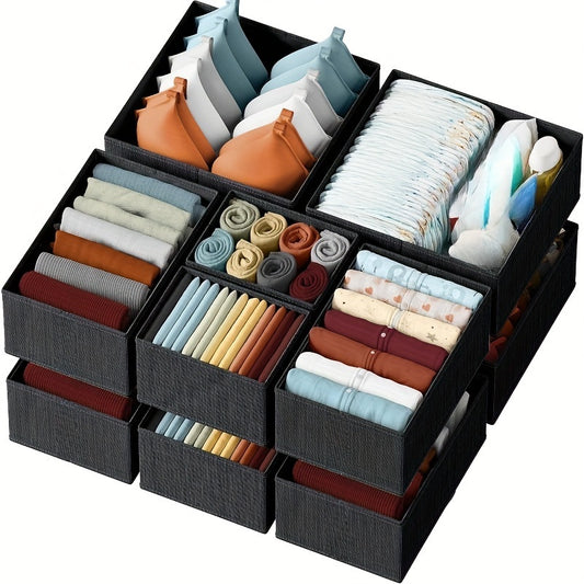 6 Organizer Tessili per Cassetti – Contenitori Tessuti con Scomparti Multipli per Vestiti Bambini, Camerette e Camera da Letto – Stile Contemporaneo, Durevoli e Salvaspazio