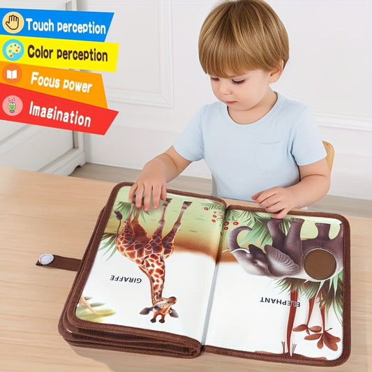 Libri Tattili per Bambini – Animali Interattivi per Sviluppo Sensoriale, Cognizione Animale e Puzzle, Regalo di Pasqua per Bambini e Bambine