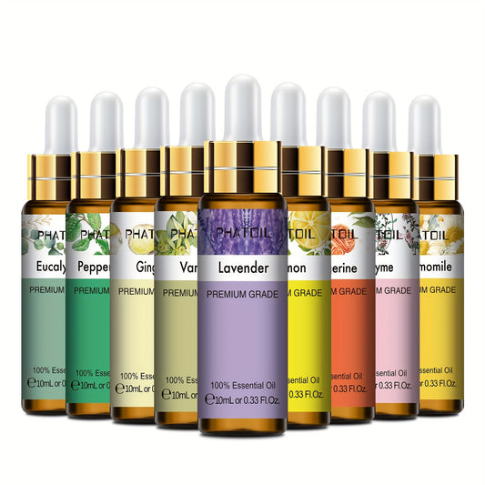 PHATOIL Olio Essenziale Puro 10ml – Aromaterapia, Rilassante e Rivitalizzante, Multiuso, Qualità Premium, Flacone Anti-UV a Prova di Perdite