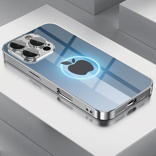 Custodia iPhone design Apple nero con anello bicolore, protezione completa e look premium – compatibile con modelli 16, 15, 14, 13, 12, 11, X, 8, 7