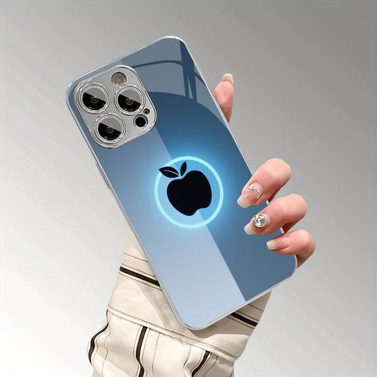 Custodia iPhone design Apple nero con anello bicolore, protezione completa e look premium – compatibile con modelli 16, 15, 14, 13, 12, 11, X, 8, 7