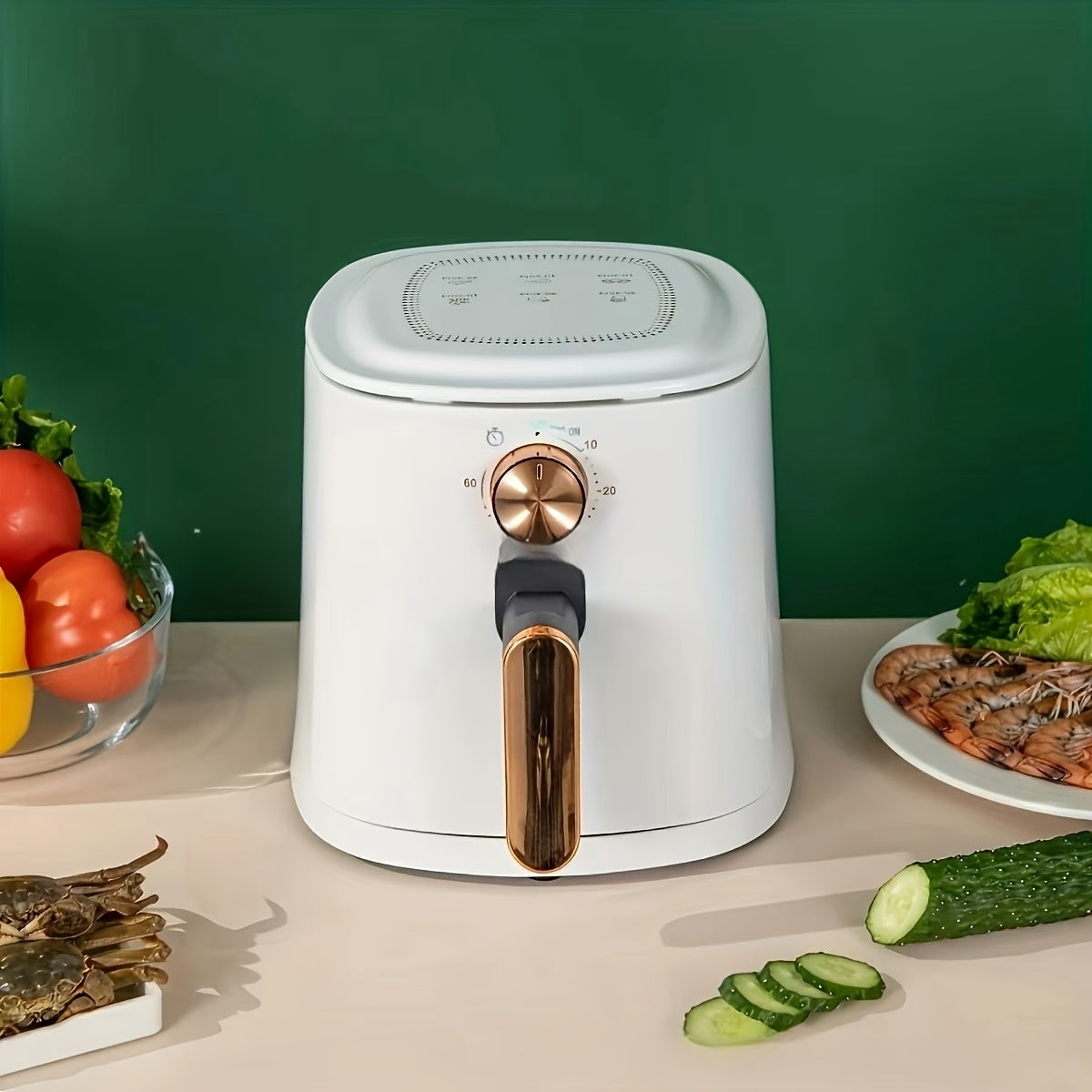 Friggitrice ad Aria 4L – Capienza Grande, 700W, 220-240V, Design Nero, Controllo Digitale, Frittura Senza Olio per Patatine, Pollo e Verdure