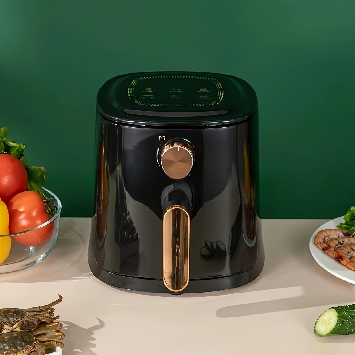 Friggitrice ad Aria 4L – Capienza Grande, 700W, 220-240V, Design Nero, Controllo Digitale, Frittura Senza Olio per Patatine, Pollo e Verdure