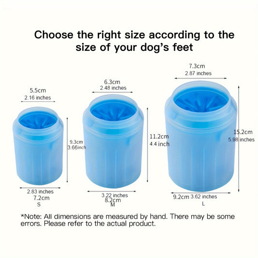 Curățător portabil lăbuțe animale din silicon moale – perie ergonomică pentru câini și pisici, albastru & negru, igienic, pentru interior și exterior