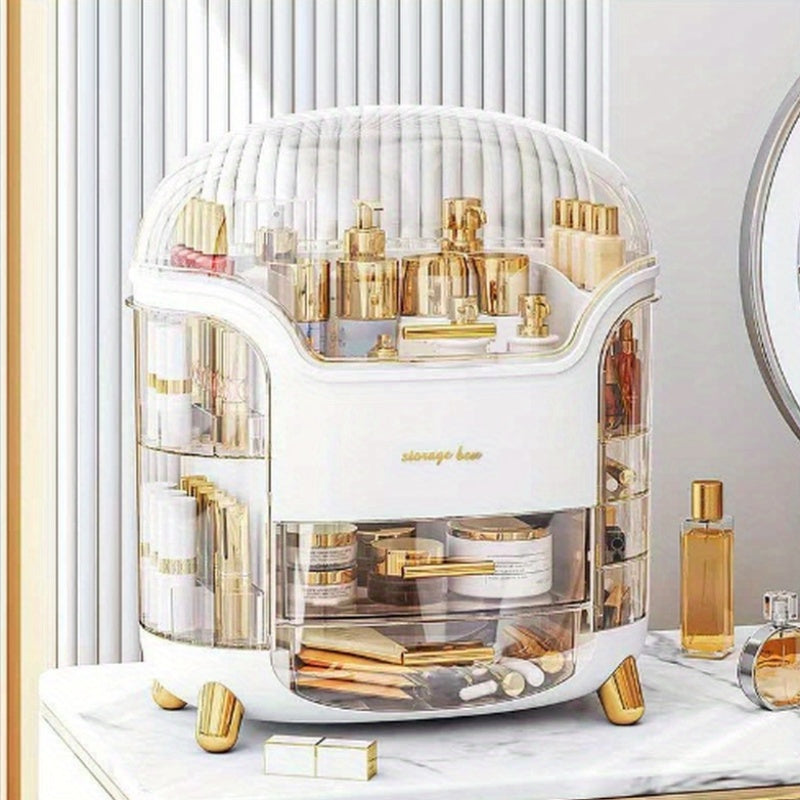 Organizer Trucco e Gioielli Grande Capacità con Cassetti – Contenitore Cosmetici Autosufficiente, Antipolvere, Multi-Livello per Prodotti di Bellezza, Skincare e Materiale Artistico