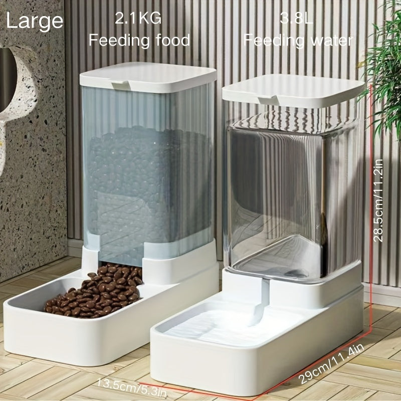 Hrănitor automat pentru câini și distribuitor apă – gravitațional, pentru câini, pisici și animale de companie