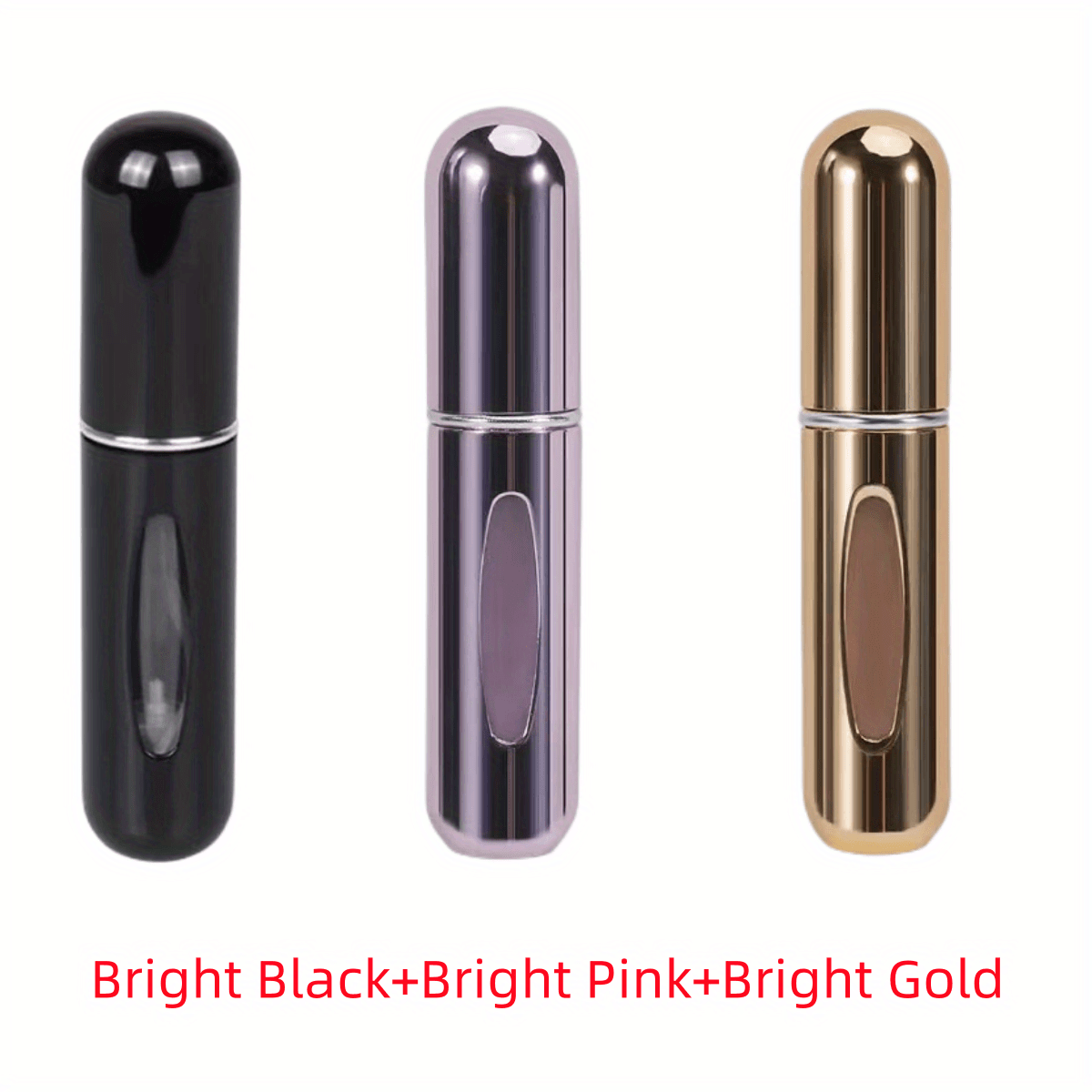 Mini Atomizzatore Profumo Portatile Ricaricabile – Flacone Spray in Alluminio per Viaggio, Multi-Colore, Senza Profumo, Design Compatto