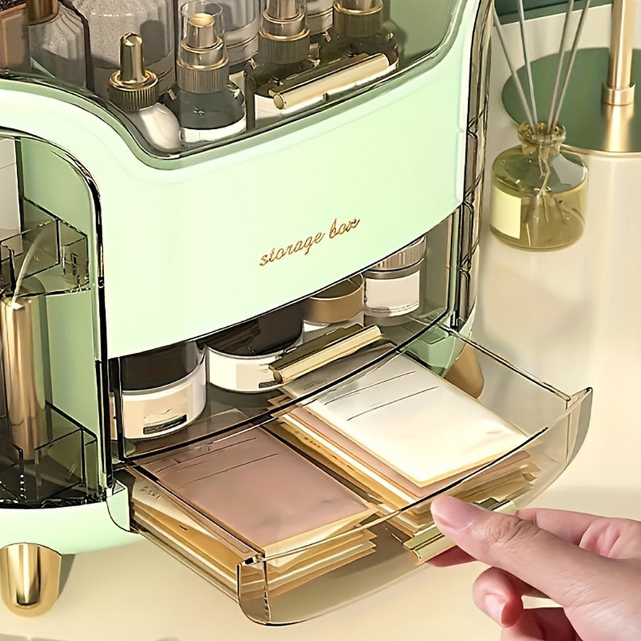 Organizer Trucco e Gioielli Grande Capacità con Cassetti – Contenitore Cosmetici Autosufficiente, Antipolvere, Multi-Livello per Prodotti di Bellezza, Skincare e Materiale Artistico
