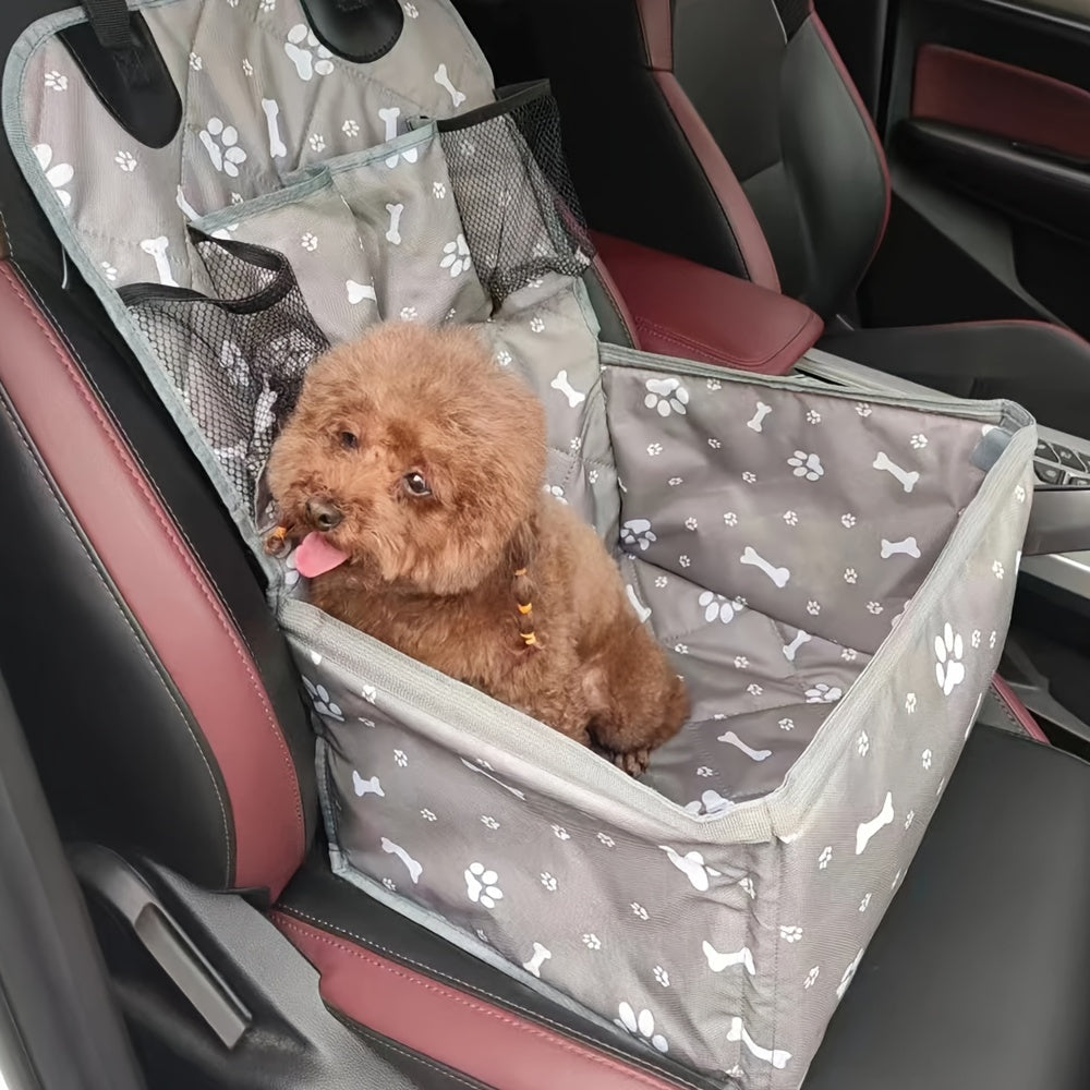 PetSafe & Travel Essentials – Cesto Auto per Cani in Poliestere, Resistente ai Graffi, con Tasche Laterali e Copertura Cintura di Sicurezza per Trasporto Sicuro