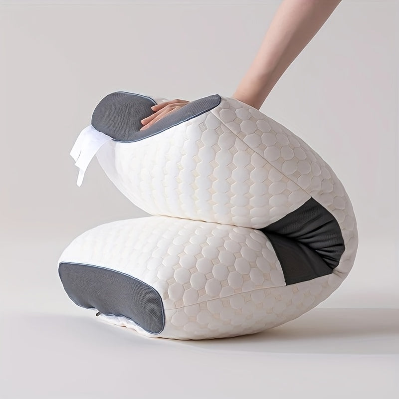 Buy 1 Get 1 Free: 2 Soft Woven Neck Massage Couple Pillows - Adjustable Ergonomic Orthotic Profile Support, High-Quality Pillow Core, Detachable Pillowcase for Sleeping Comfort