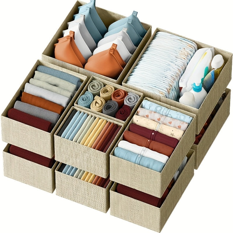 6 Organizer Tessili per Cassetti – Contenitori Tessuti con Scomparti Multipli per Vestiti Bambini, Camerette e Camera da Letto – Stile Contemporaneo, Durevoli e Salvaspazio