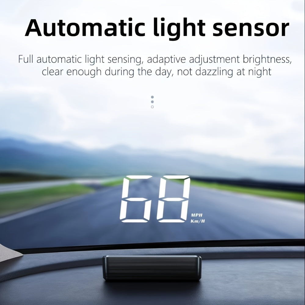 HUD auto YNF – afișaj head-up HD, viteză și kilometraj în timp real, compatibil 99% modele, plug & play, KM/H