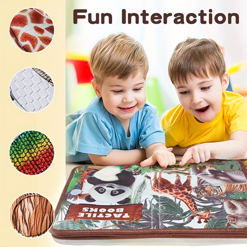 Libri Tattili per Bambini – Animali Interattivi per Sviluppo Sensoriale, Cognizione Animale e Puzzle, Regalo di Pasqua per Bambini e Bambine