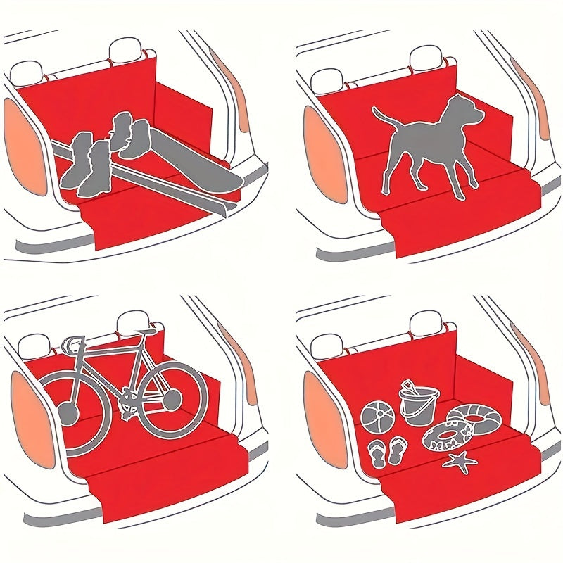 Tappetino Posteriore per Auto con Trasportino Integrato per Animali – Poliestere Resistente, Antiscivolo, Facile da Pulire, Ideale per Viaggi con Cani e Gatti | Trapuntato | Lavabile Facilmente