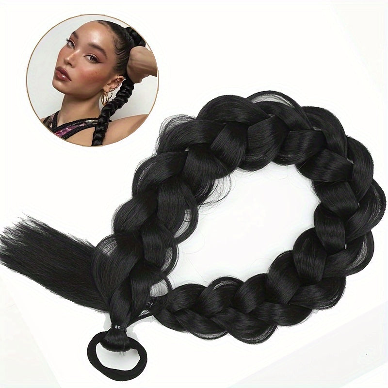 Extension Coda di Cavallo Treccia 60,96 cm – Fibra Sintetica, Elastico, Bionda, Accessorio Capelli per Feste ed Uso Quotidiano