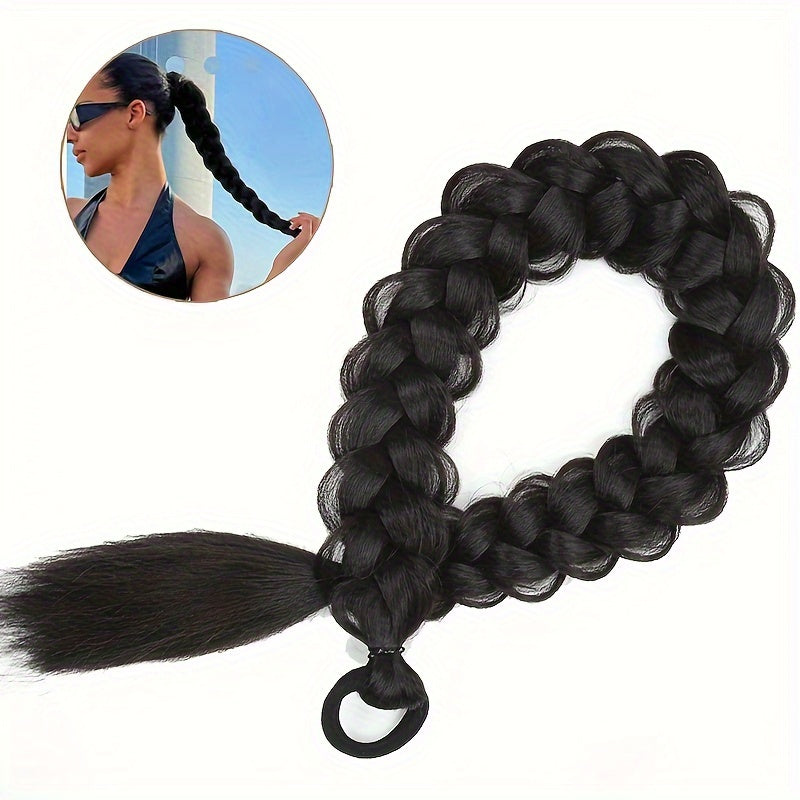 Extension Coda di Cavallo Treccia 60,96 cm – Fibra Sintetica, Elastico, Bionda, Accessorio Capelli per Feste ed Uso Quotidiano