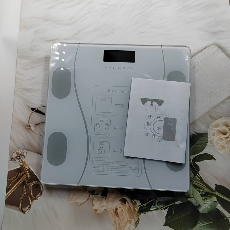 Bilancia Digitale Smart UAEIUI da Bagno – Wireless a Batterie, con Monitoraggio della Massa Grassa, per Donna e Uomo, Uso Domestico