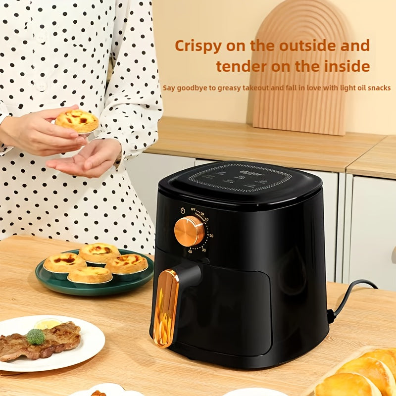 Friggitrice ad Aria 4L – Capienza Grande, 700W, 220-240V, Design Nero, Controllo Digitale, Frittura Senza Olio per Patatine, Pollo e Verdure