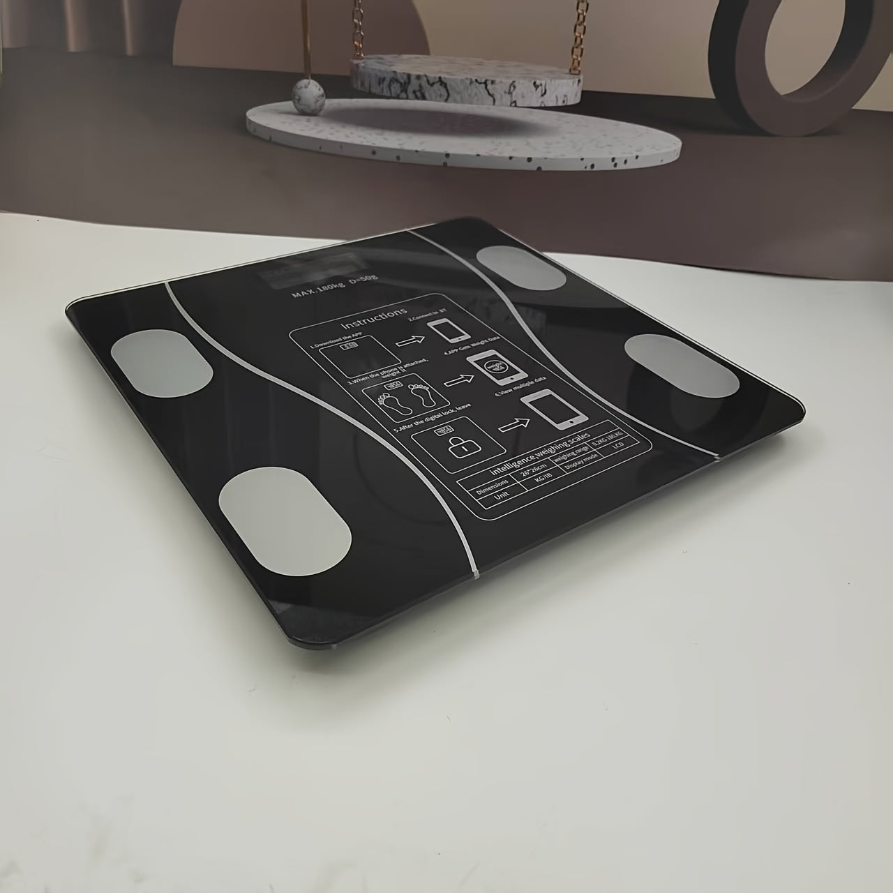 Bilancia Digitale Smart UAEIUI da Bagno – Wireless a Batterie, con Monitoraggio della Massa Grassa, per Donna e Uomo, Uso Domestico