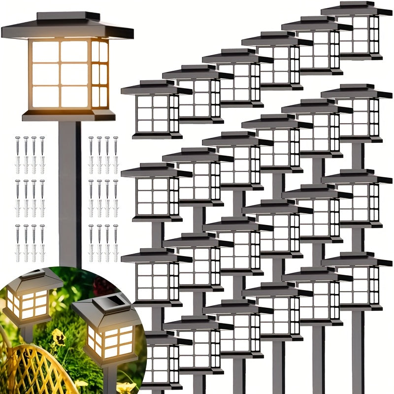 Solar Outdoor Path Lights – 24/12/6/2 Pack, Waterproof LED Landscape Lighting, 600mAh Long-Lasting Solar Garden Lights for Yard, Patio & Walkways