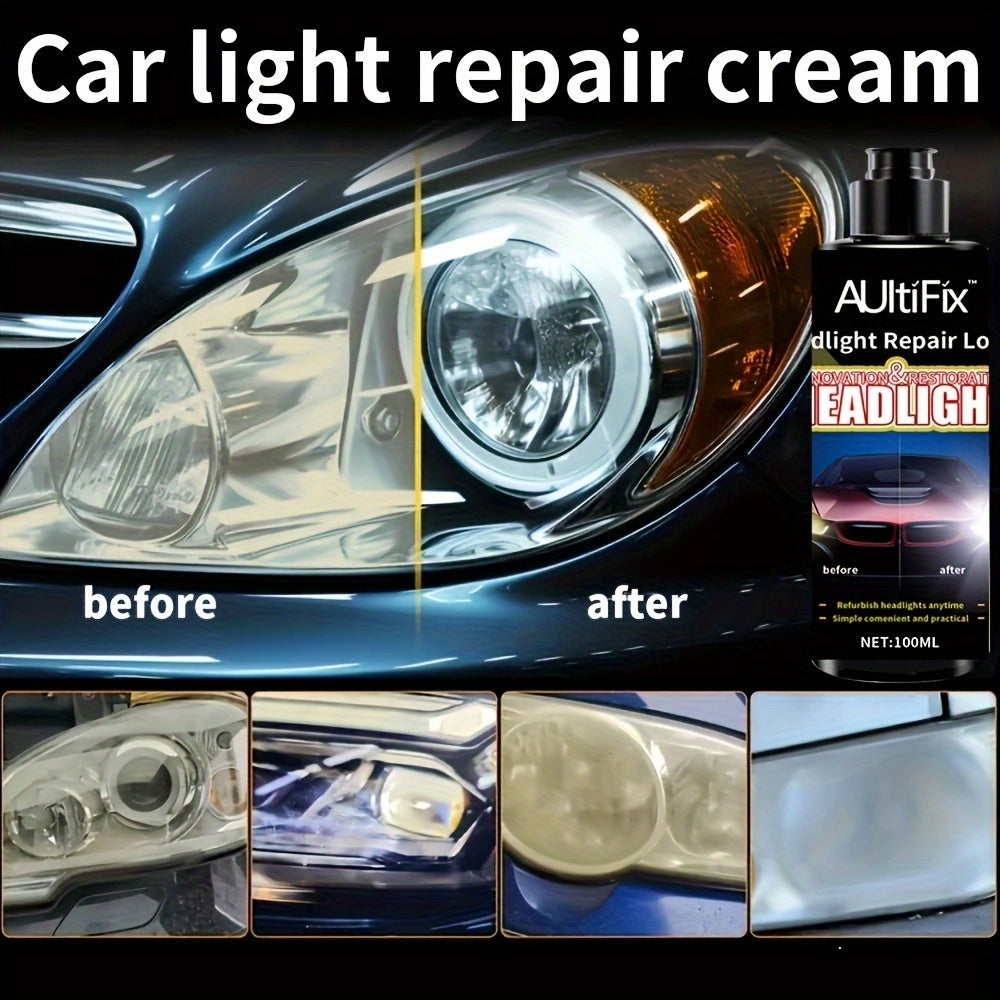 Cremă reparatoare faruri AUTO AULTIFIX 100ml – anti-oxidare și reparare zgârieturi, polish PVC, universal pentru întreținerea și îngrijirea farurilor auto