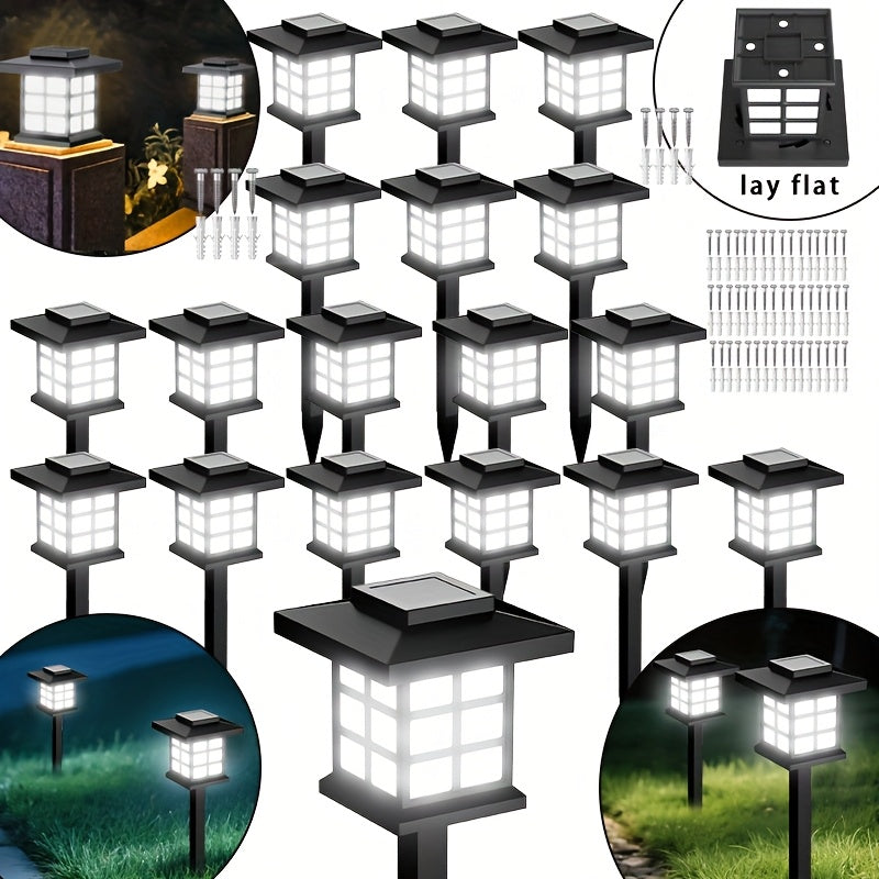 Solar Outdoor Path Lights – 24/12/6/2 Pack, Waterproof LED Landscape Lighting, 600mAh Long-Lasting Solar Garden Lights for Yard, Patio & Walkways