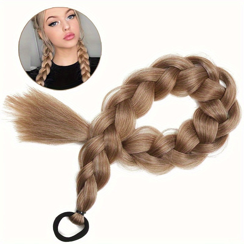 Extension Coda di Cavallo Treccia 60,96 cm – Fibra Sintetica, Elastico, Bionda, Accessorio Capelli per Feste ed Uso Quotidiano
