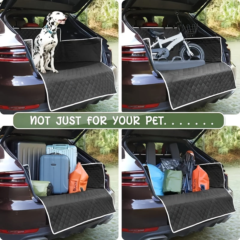 Tappetino Posteriore per Auto con Trasportino Integrato per Animali – Poliestere Resistente, Antiscivolo, Facile da Pulire, Ideale per Viaggi con Cani e Gatti | Trapuntato | Lavabile Facilmente