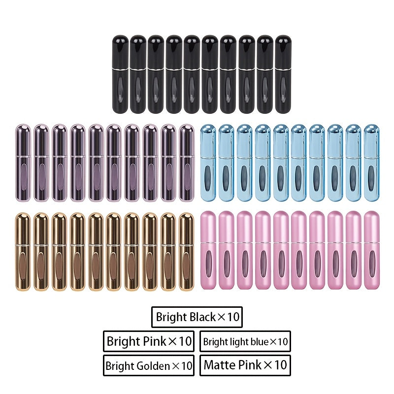 Mini Atomizzatore Profumo Portatile Ricaricabile – Flacone Spray in Alluminio per Viaggio, Multi-Colore, Senza Profumo, Design Compatto