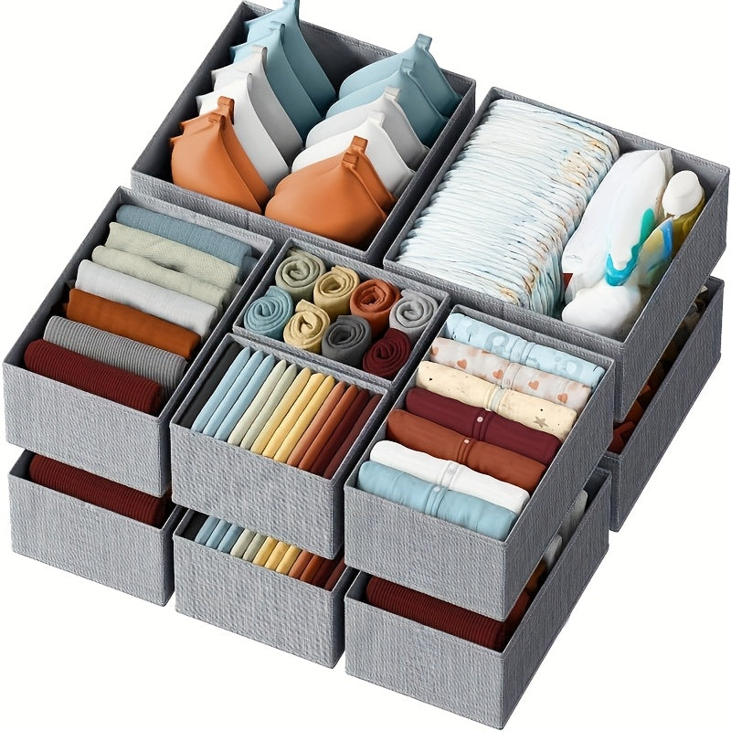 6 Organizer Tessili per Cassetti – Contenitori Tessuti con Scomparti Multipli per Vestiti Bambini, Camerette e Camera da Letto – Stile Contemporaneo, Durevoli e Salvaspazio