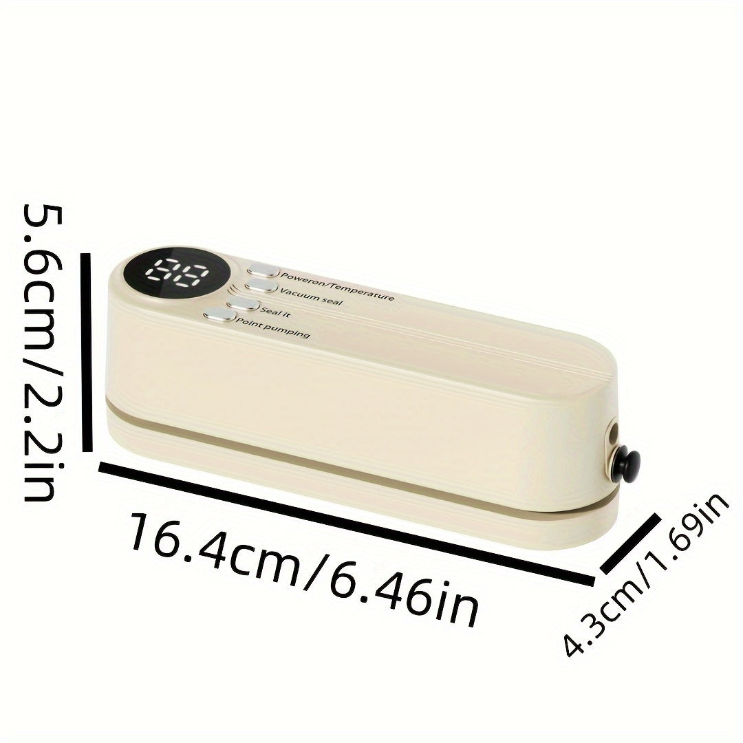 Kit Compact de Sigilare Vid USB cu Ecran Digital – Sigilare Rapidă, Include Pompă și Pungi Etanșe, Ideal pentru Conservarea Alimentelor, Gustări, Carne, Fructe și Legume – Design Care Economisește Spațiu, Mașină de Sigilare 36V