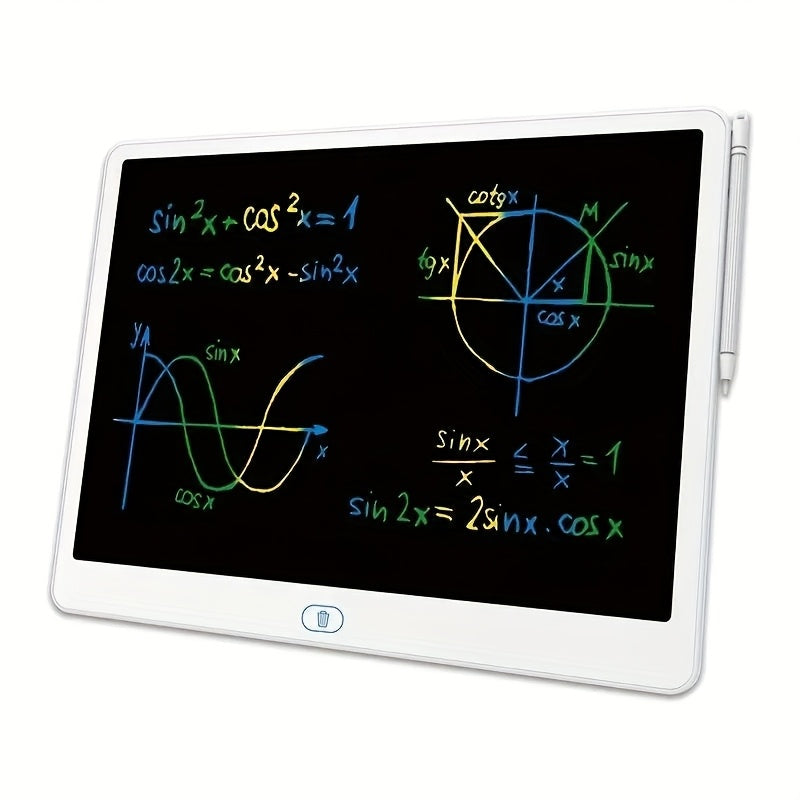 Tablet da Scrittura LCD 16" – Lavagna Elettronica Cancellabile, Tabelt Portatile per Disegno, Ragazzi e Adulti, Casa, Ufficio, Scuola, Regalo Ideale, Materiale PVC Bianco