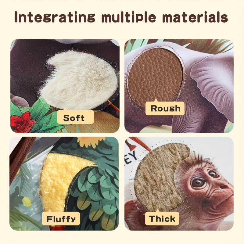 Libri Tattili per Bambini – Animali Interattivi per Sviluppo Sensoriale, Cognizione Animale e Puzzle, Regalo di Pasqua per Bambini e Bambine