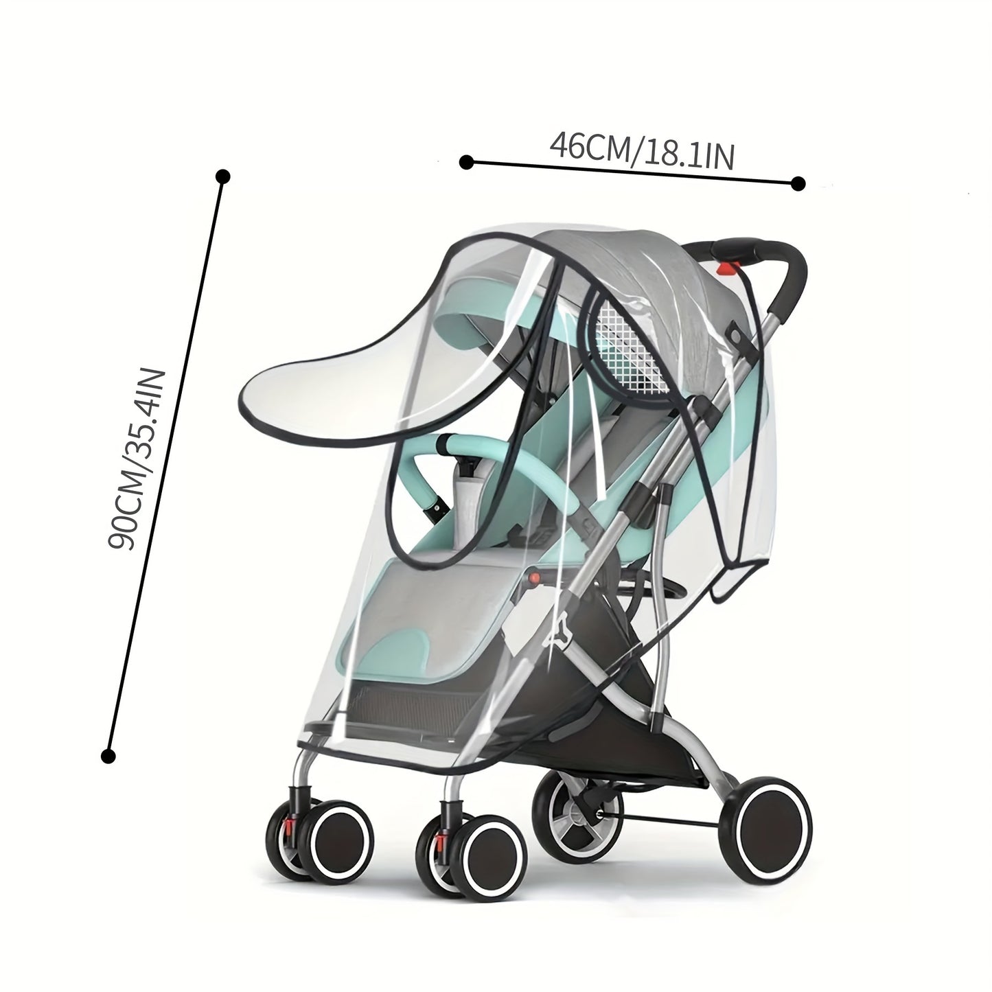 Husă universală pentru cărucior bebeluși – protecție ploaie și vânt, impermeabilă, antipraf și antiinsecte, design respirabil, material plastic durabil