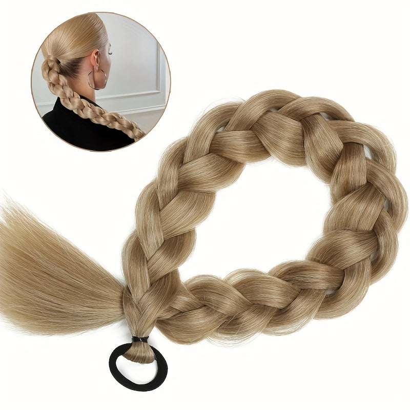 Extension Coda di Cavallo Treccia 60,96 cm – Fibra Sintetica, Elastico, Bionda, Accessorio Capelli per Feste ed Uso Quotidiano