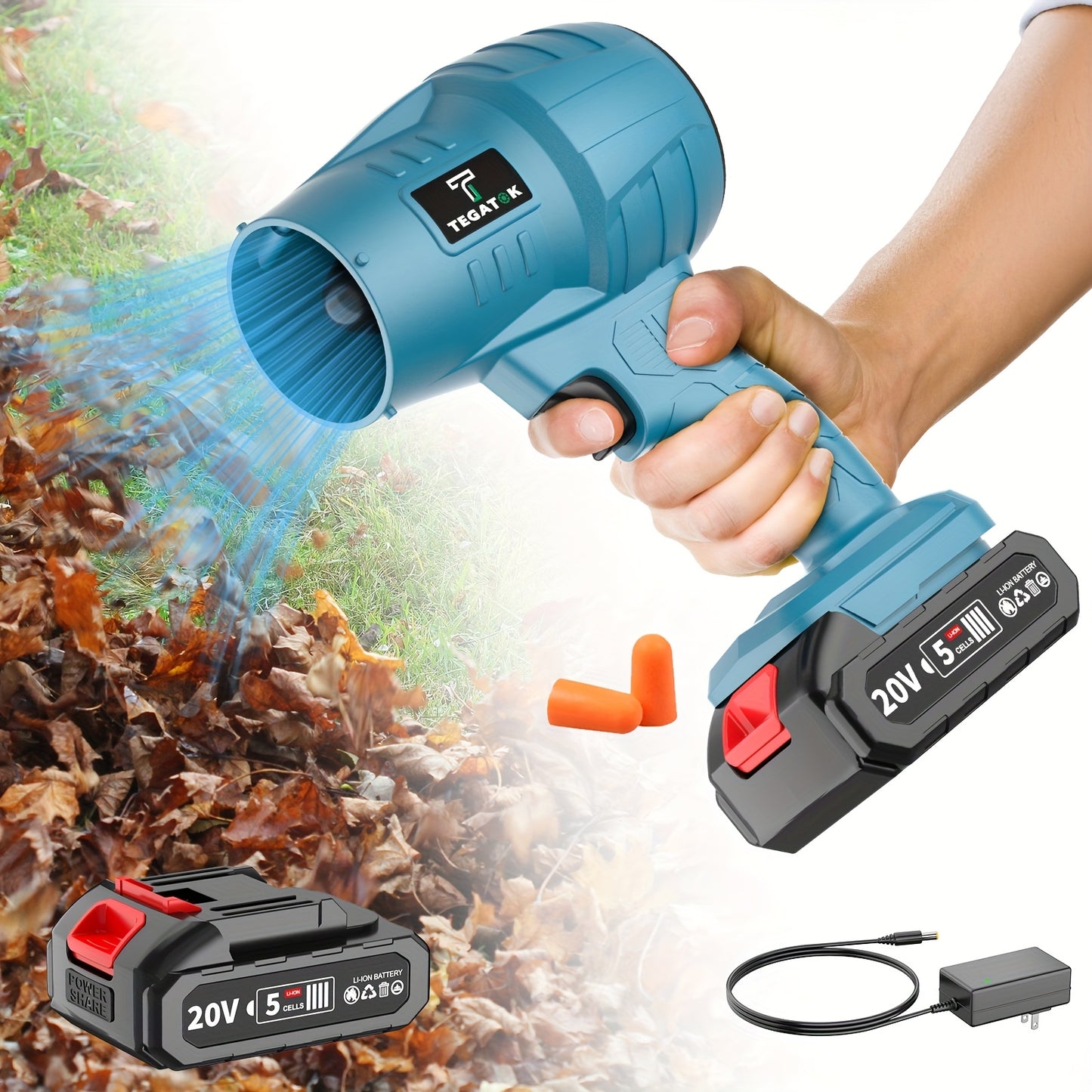 Turbo Jet Blower, 220000RPM Electric Cordless Leaf Blower, 20V 2.0/4.0AH Battery Jet Dry Blower, High Pressure Air Blower, Jet Blower Car Dryer, Hand Held Snow Blower, Home Outdoor, Blowing Leaves And Dust, Birthday Or Holiday Gift