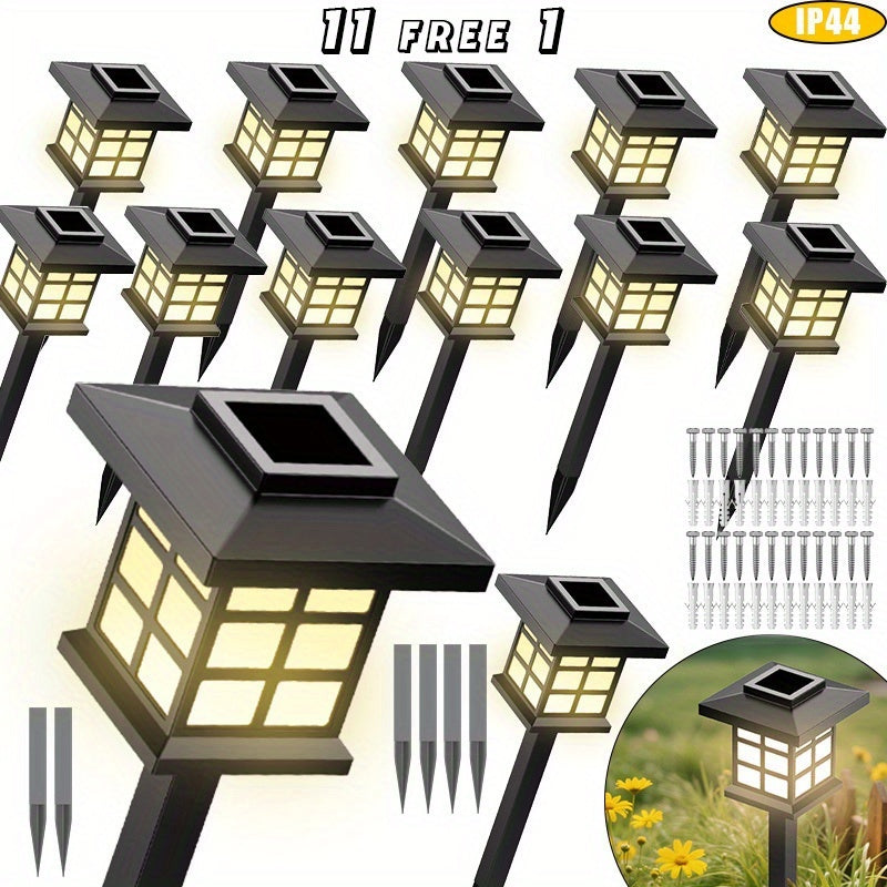 Solar Outdoor Path Lights – 24/12/6/2 Pack, Waterproof LED Landscape Lighting, 600mAh Long-Lasting Solar Garden Lights for Yard, Patio & Walkways