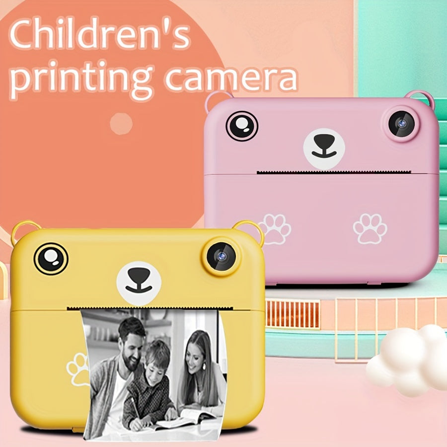 Fotocamera Istantanea per Bambini con 3 Rotoli di Carta – Registrazione Video HD, Stampante Portatile USB, Batteria Litio-Polimero, per Bambini 3-10 Anni, Regalo Compleanno/Natale (Viola/Blu/Rosa/Giallo Limone) – Educativa
