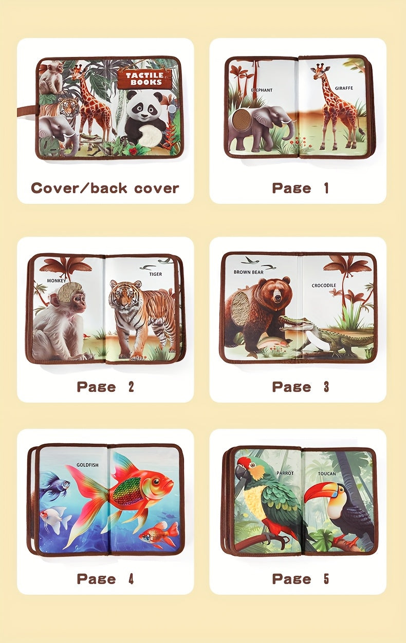 Libri Tattili per Bambini – Animali Interattivi per Sviluppo Sensoriale, Cognizione Animale e Puzzle, Regalo di Pasqua per Bambini e Bambine
