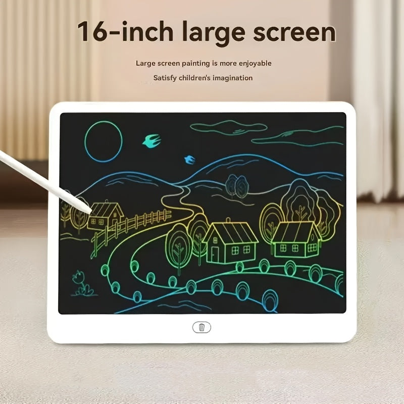 Tablet da Scrittura LCD 16" – Lavagna Elettronica Cancellabile, Tabelt Portatile per Disegno, Ragazzi e Adulti, Casa, Ufficio, Scuola, Regalo Ideale, Materiale PVC Bianco