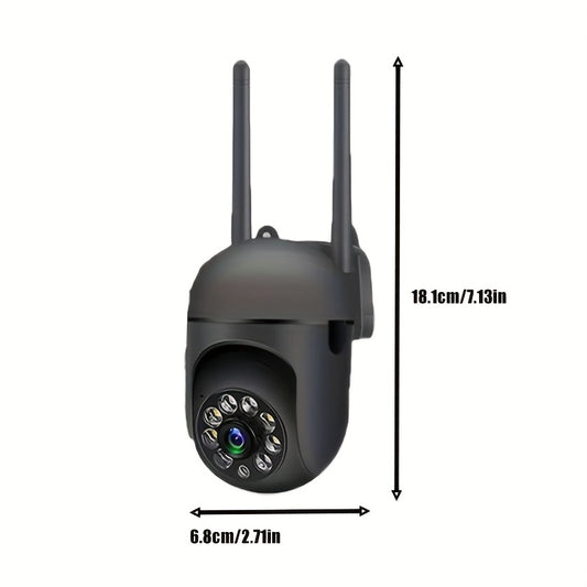 Cameră smart wireless WiFi 1080P PTZ cu vedere nocturnă, audio bidirecțional, aplicație remote, ABS rotund, Wi-Fi 2.4G, compatibil smartphone – Negru