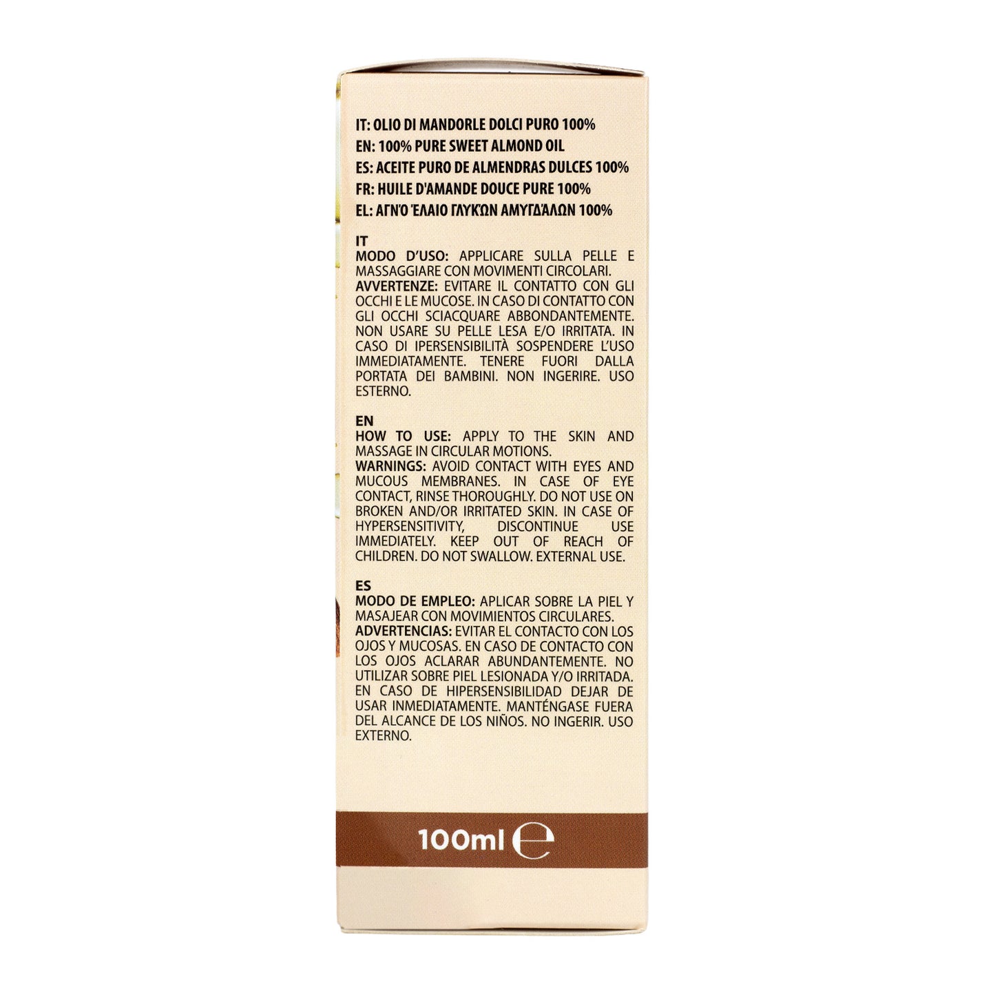 COSMI Olio di Mandorle 100% Puro – Viso, Corpo e Capelli, Made in Italy, 100ml