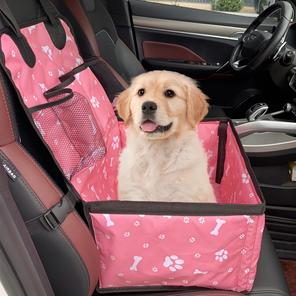 PetSafe & Travel Essentials – Cesto Auto per Cani in Poliestere, Resistente ai Graffi, con Tasche Laterali e Copertura Cintura di Sicurezza per Trasporto Sicuro